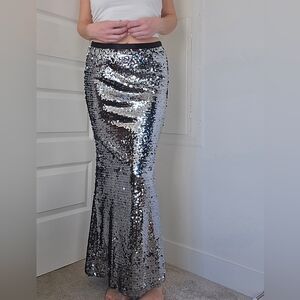 Carmen Marc Valvo Small Sequin Maxi Skirt, NWT